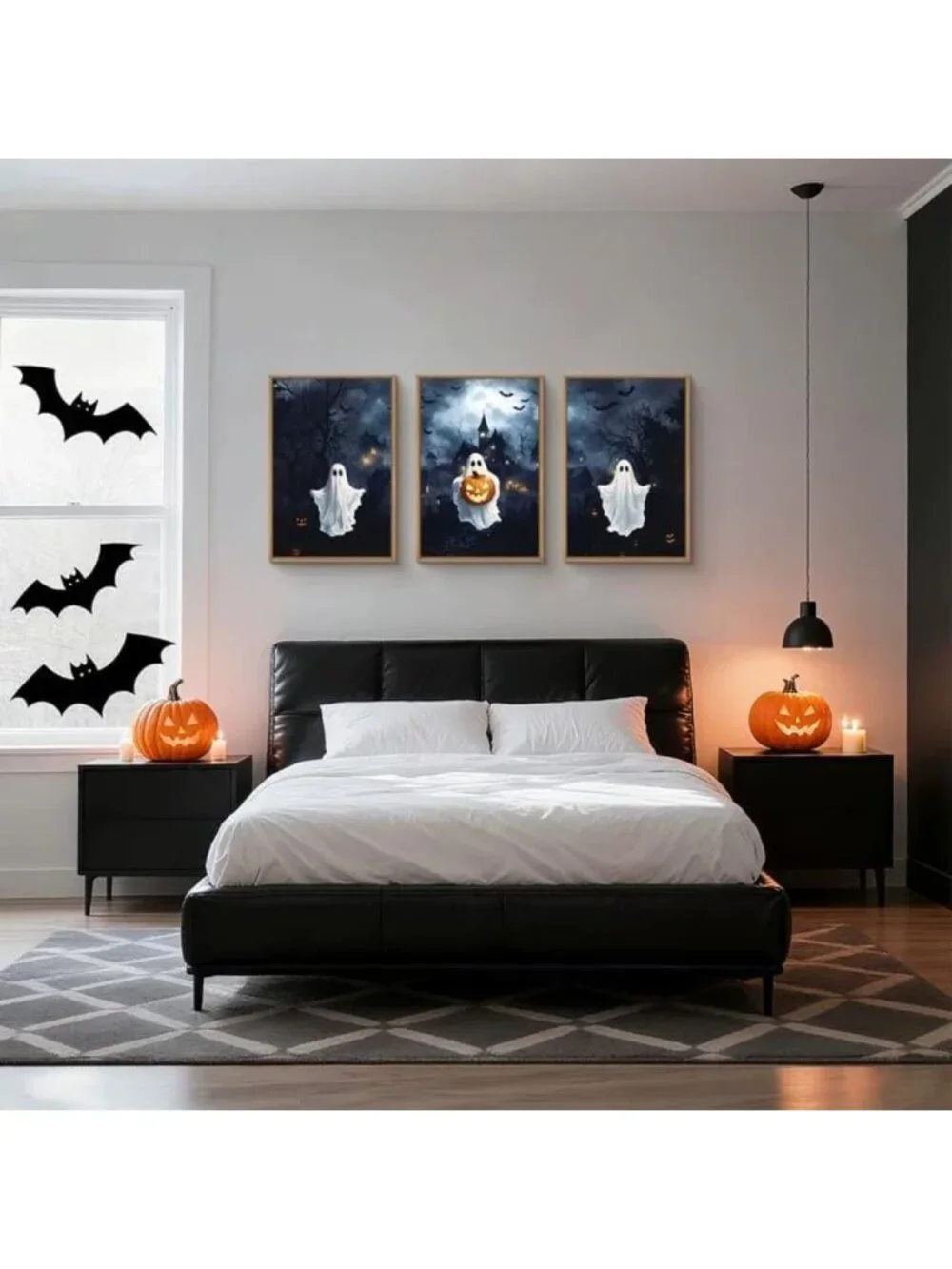 Large Spooky Halloween Framed Canvas Wall Art Set - 3 Piece 16